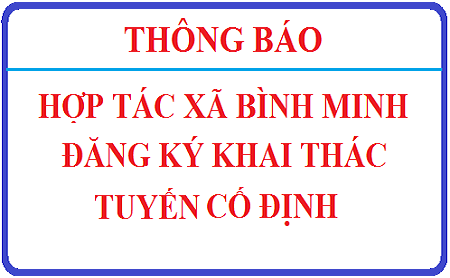 Sở Giao thông vận tải Tây Ninh thông báo việc đăng ký khai thác tuyến của Hợp tác xã vận tải Bình Minh